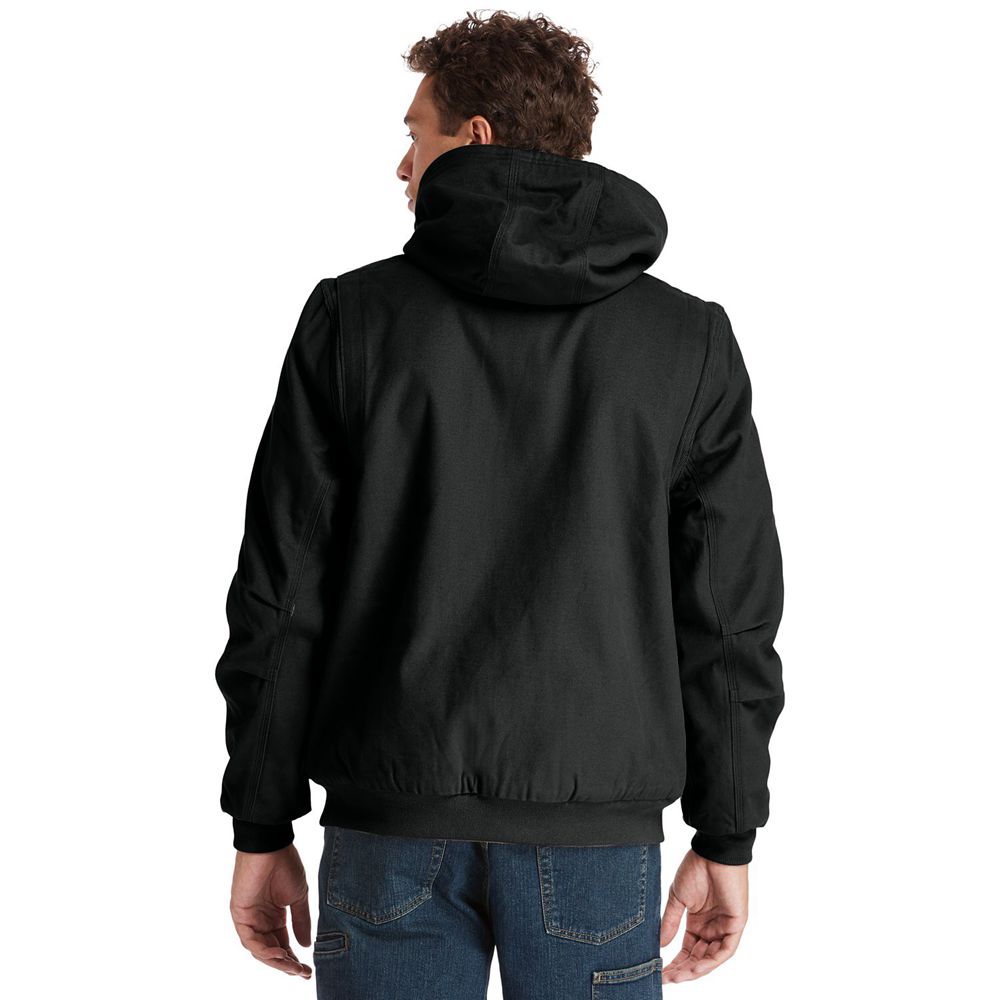 Chaquetas Timberland Argentina Hombre - Pro® Gritman Lined, Hooded Lona - Negras - DGFLNJ-097